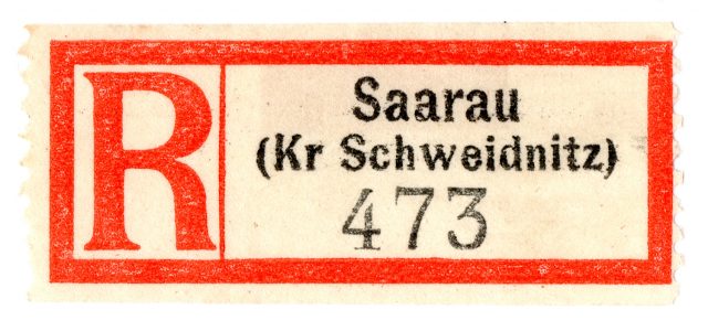 Znaczek R Saarau ok. 1910 640x300